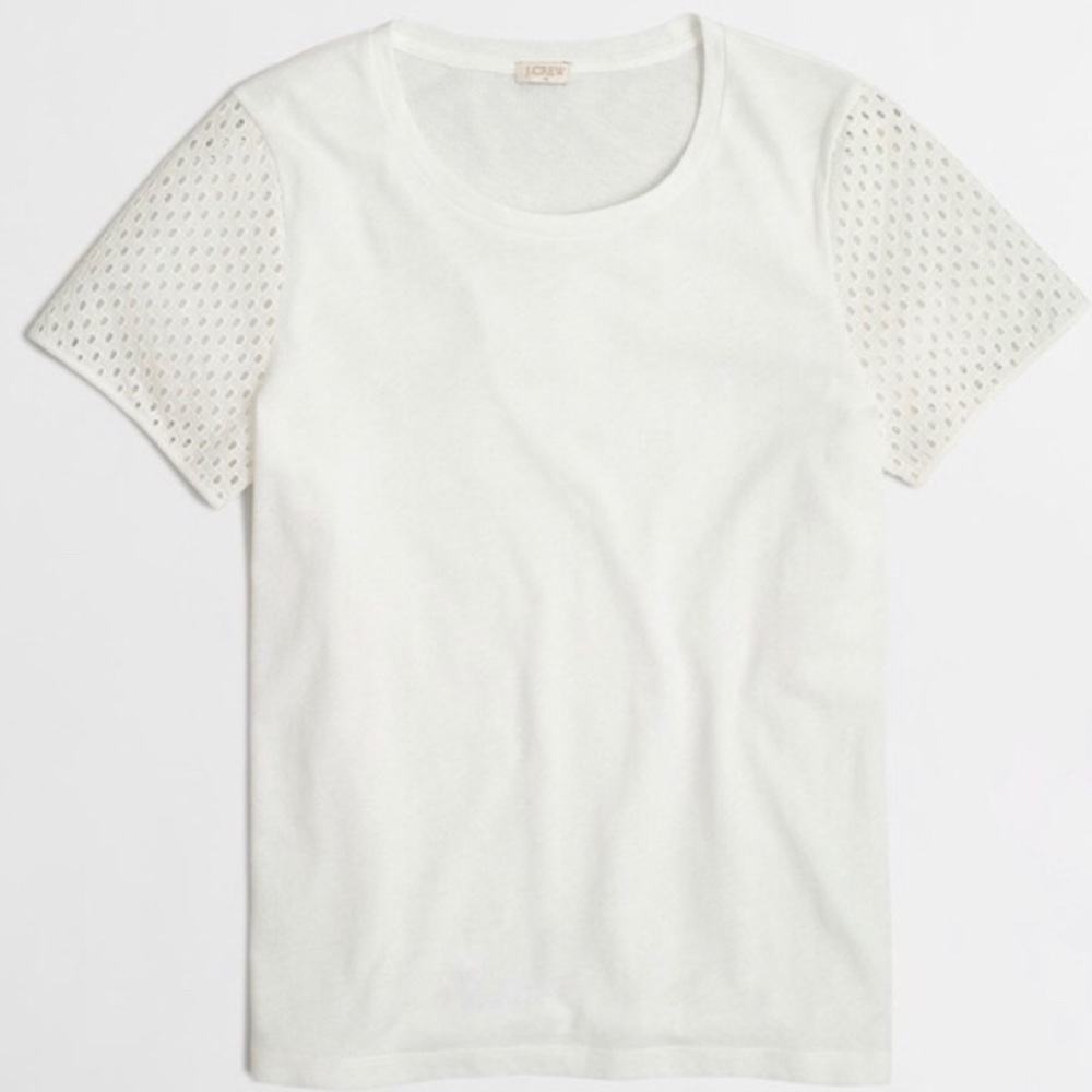 NWT!! J.Crew Airy Cotton Eyelet Baseball T-Shirt